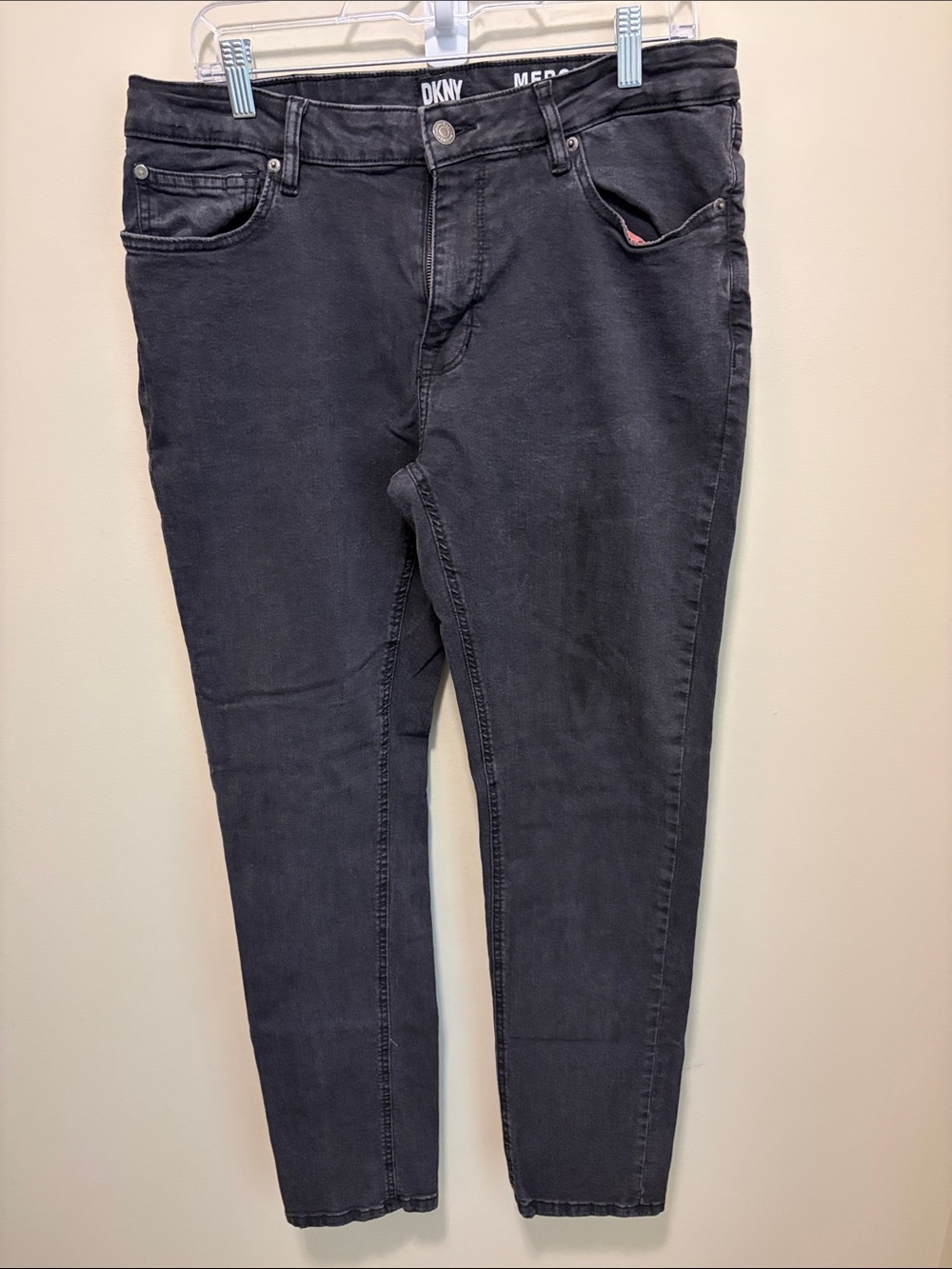 DKNY Men’s Charcoal Slim Straight Jeans